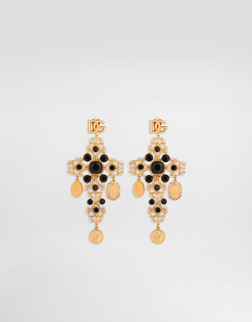 Dolce & Gabbana Filigree cross clip earrings Gold WER4C2W1111
