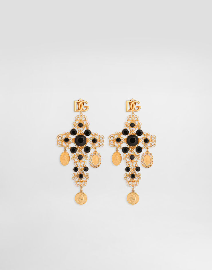 Dolce & Gabbana Filigree cross clip earrings Gold WER4C2W1111