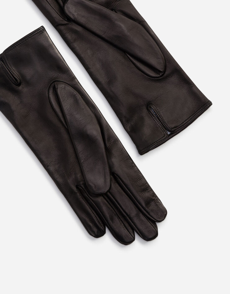 Dolce & Gabbana Short lambskin gloves BLACK BF0141AV717