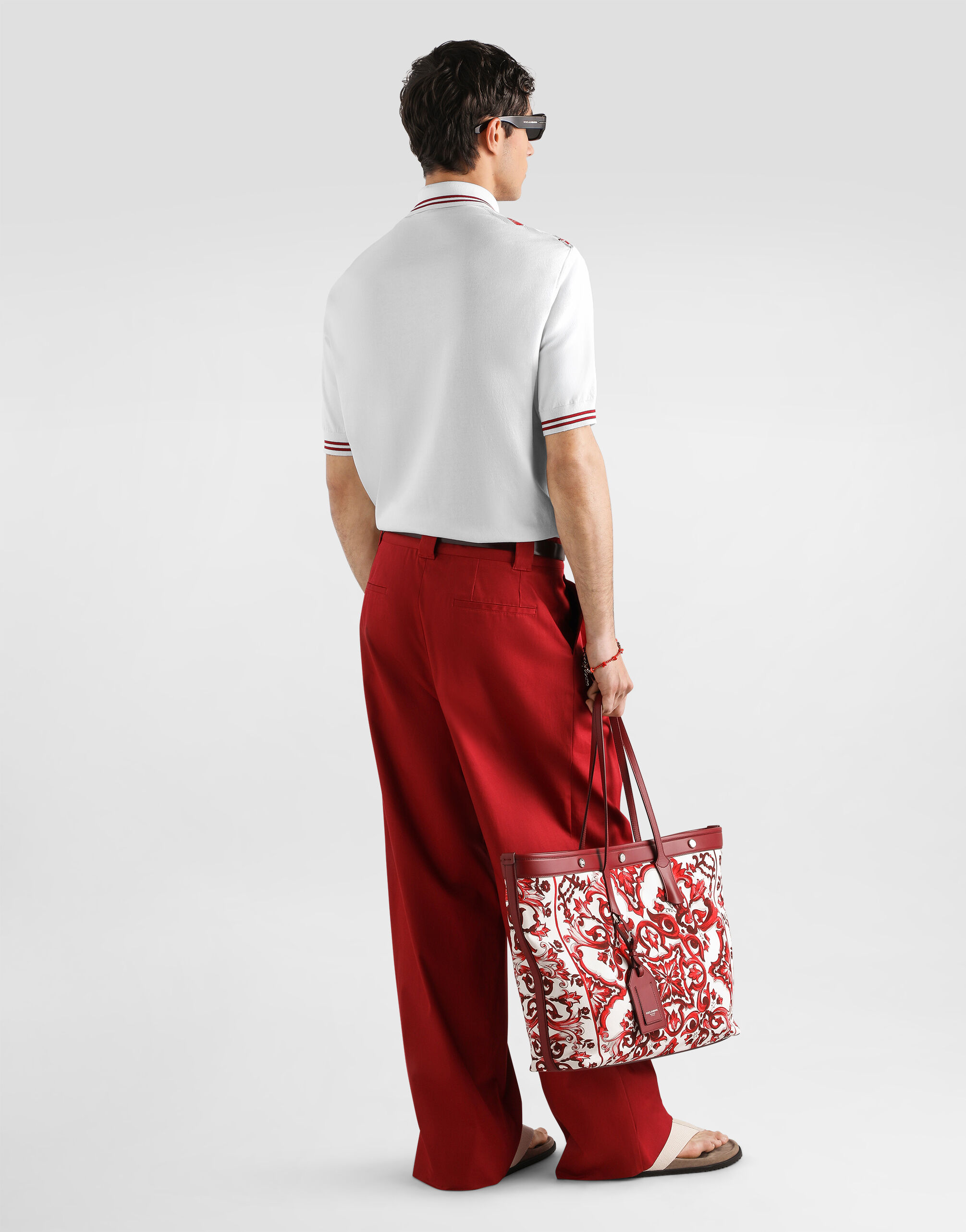Multicolorのメンズ マヨリカプリント シルク ポロシャツ | Dolce&Gabbana®