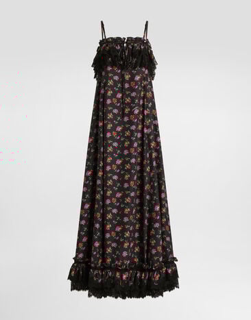 Dolce & Gabbana Floral-print habotai long dress Dolce & Gabbana Floral-print habotai long dress Multicolor F60HGTIS10W