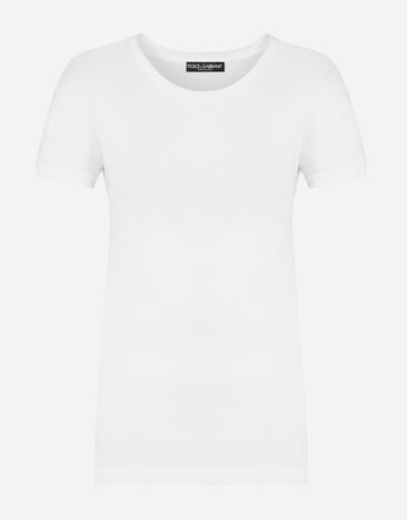Dolce & Gabbana T-shirt mit kurzem arm aus jersey WEISS F8H32TG7TLC