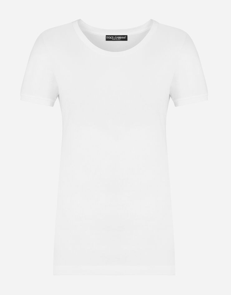 Dolce & Gabbana 平纹针织短袖 T 恤 白 F8H32TG7TLC