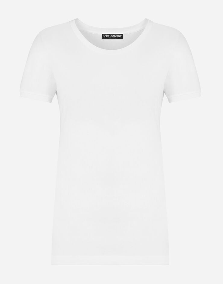Dolce & Gabbana T-shirt à manches courtes en jersey Blanc F8H32TG7TLC