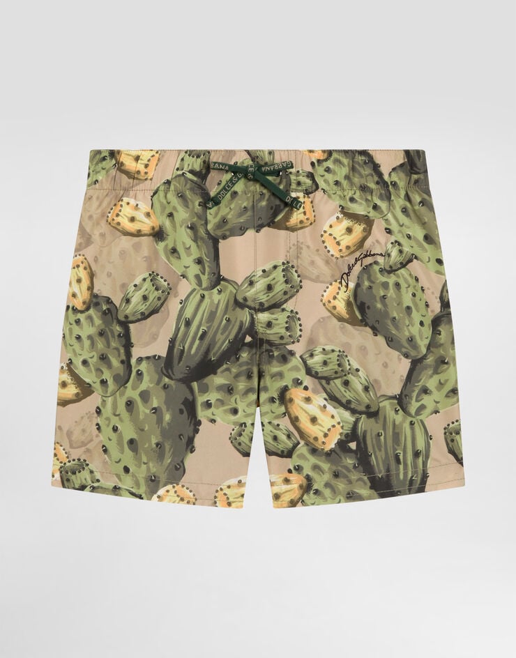 Dolce & Gabbana Cactus-print medium nylon swim shorts Multicolor L1J818ON0CI