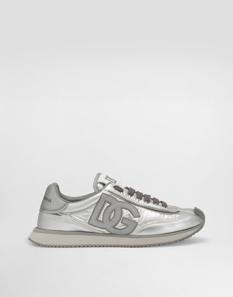 Dolce & Gabbana DG Cushion sneakers in laminated nylon Silver CK2288AE474