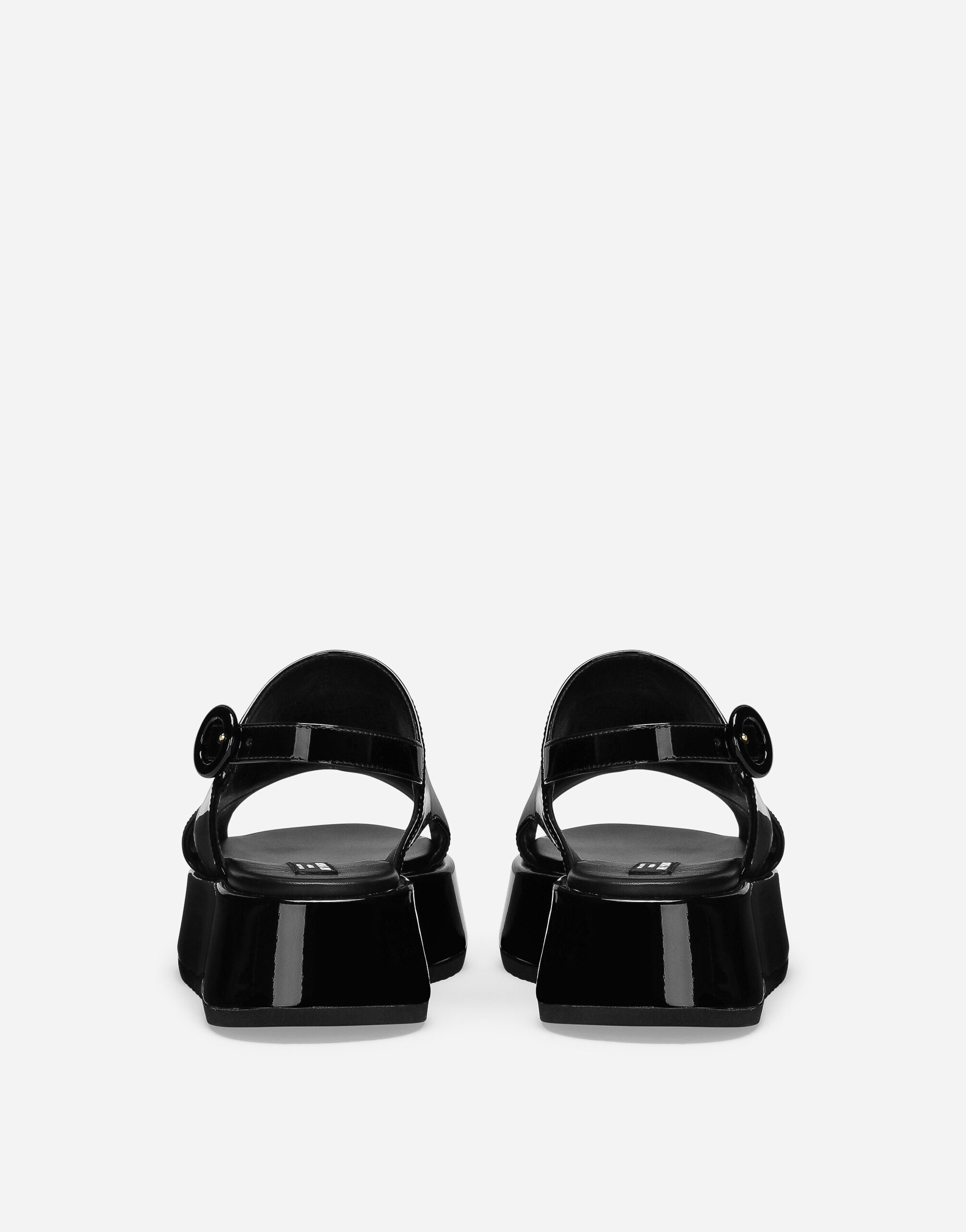 ブラックのガールズ サンダル エナメル | Dolce&Gabbana®