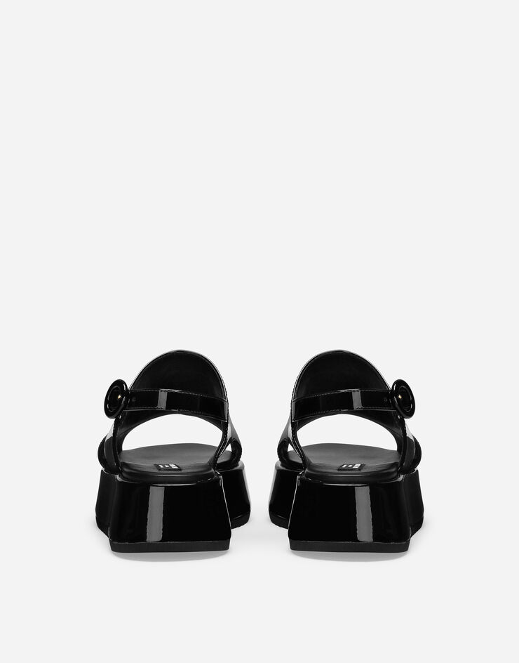 Dolce & Gabbana Sandalia de charol Negro D11229A1328