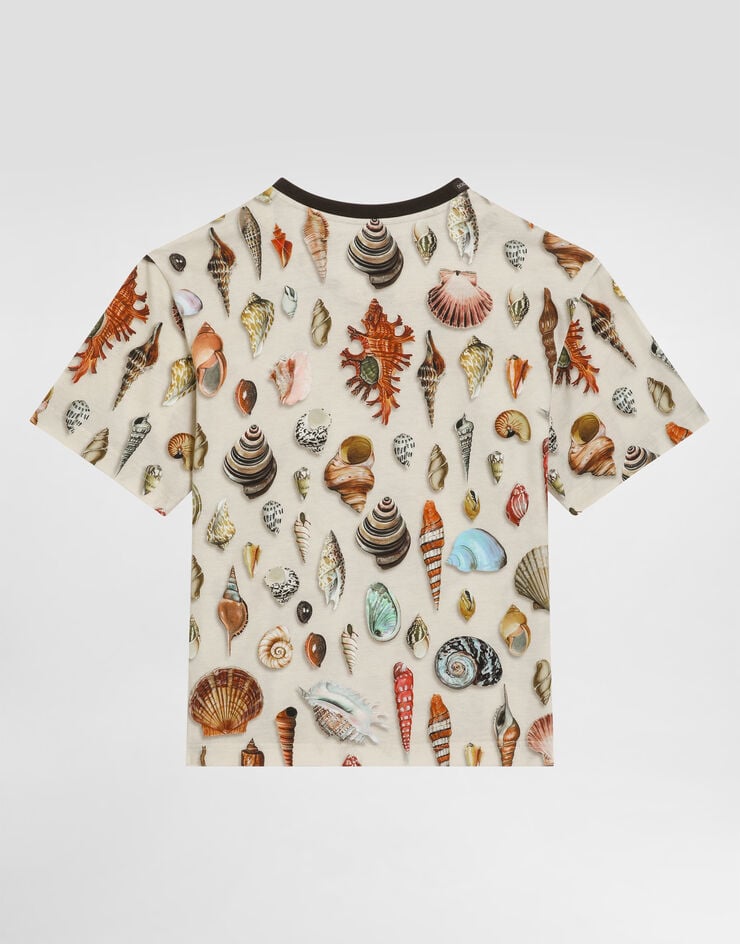 Dolce & Gabbana Shell-print short-sleeved jersey t-shirt Multicolor L4JTHVHS7QS
