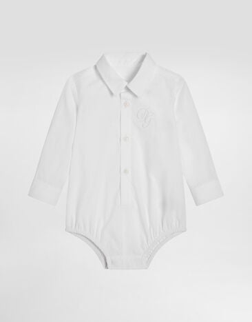 Dolce & Gabbana Poplin bodysuit with DG logo White L11O82G7P1Z