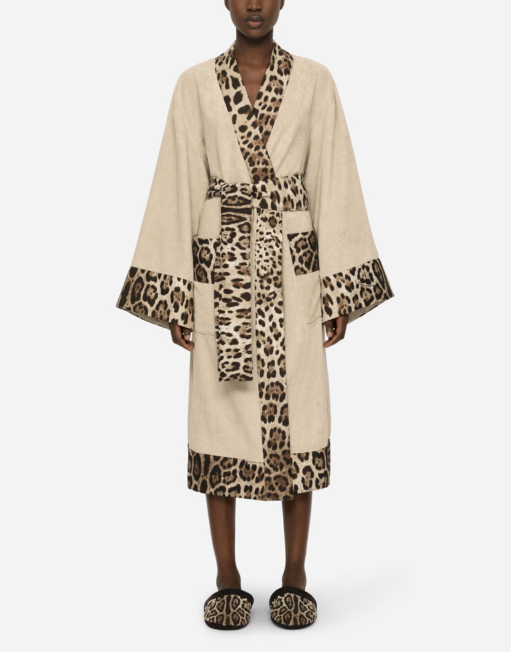 Dolce & Gabbana Cotton Terry Bathrobe Multicolor TCF010TCAGO