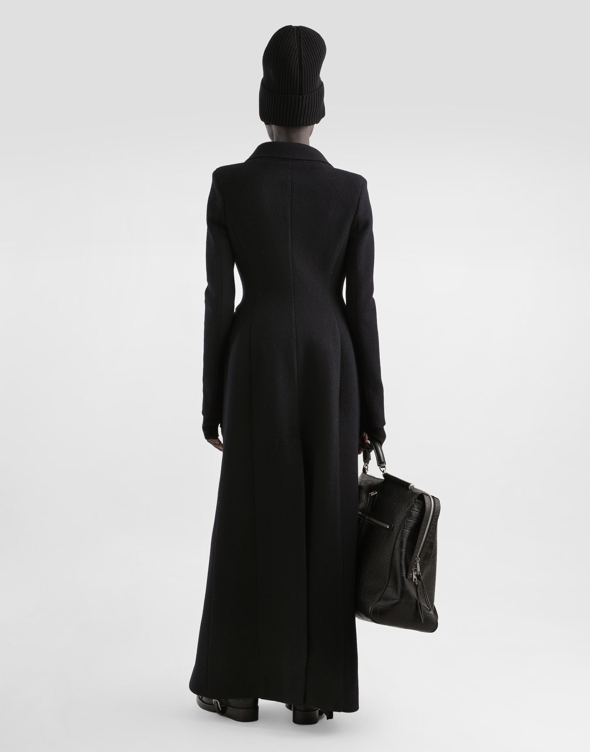 Blackのウィメンズ ダブル ブレスト ウール コート | Dolce&Gabbana®