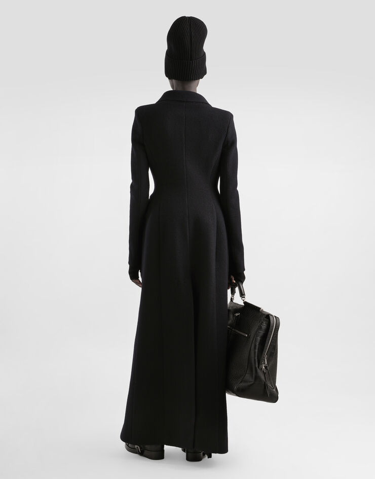 Dolce & Gabbana Double-breastedwool coat Black F0W5KTHU2AX