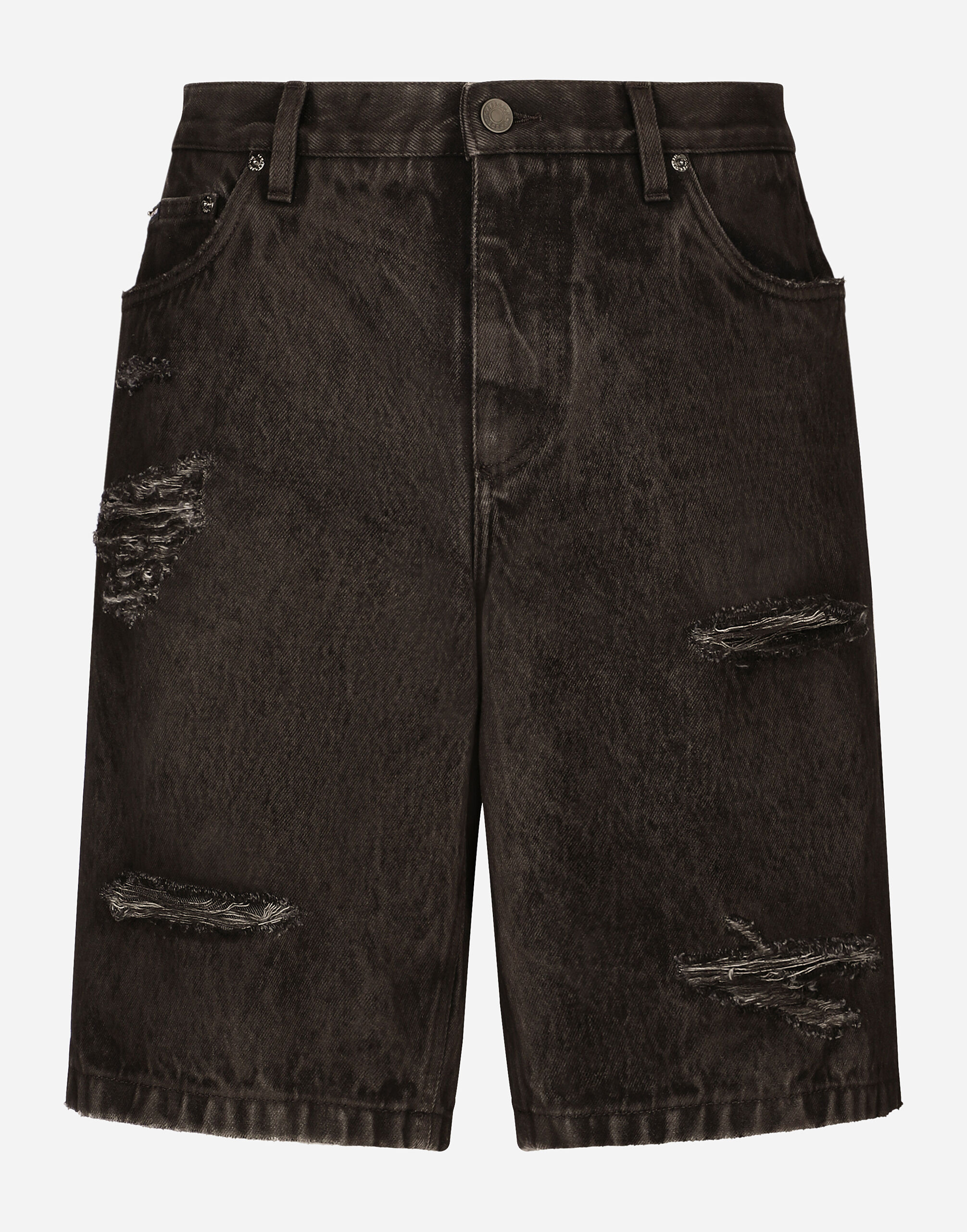 Ripped black bermuda hotsell shorts