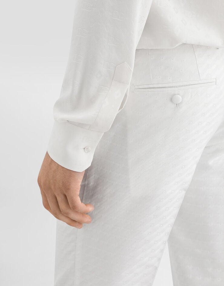 Dolce & Gabbana Micro pattern jacquard trousers White GY7BMTHJMQY