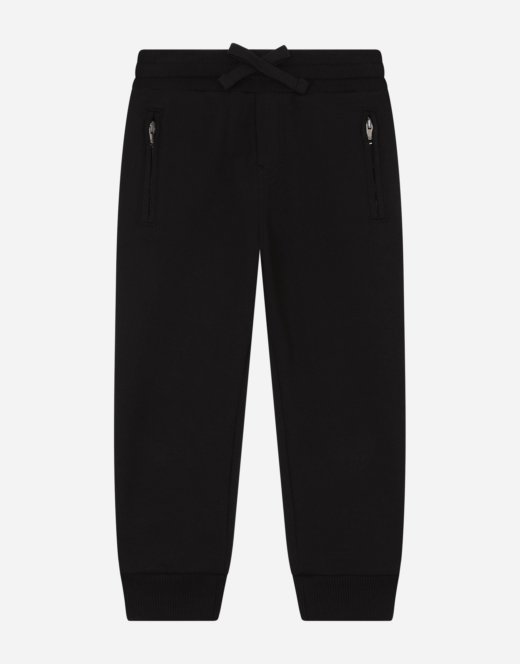 Dolce & Gabbana Jersey jogging pants with logo embroidery Black L4JTEYG7CD8