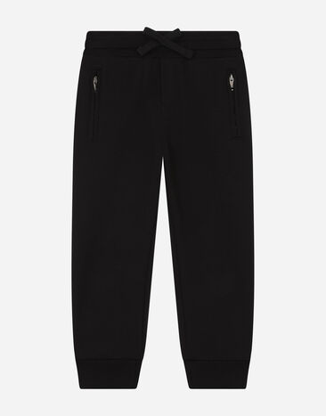 Dolce & Gabbana Jersey jogging pants with logo embroidery Black L4JPS6G7SSZ