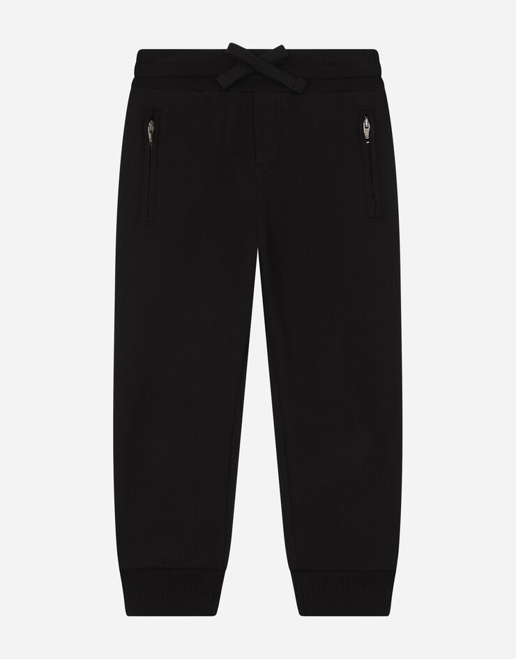Dolce & Gabbana Jersey jogging pants with logo embroidery Black L4JPS6G7SSZ