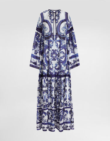 Dolce & Gabbana 马约利卡印花棉质连衣裙 版画 I6KH5WFI5NF