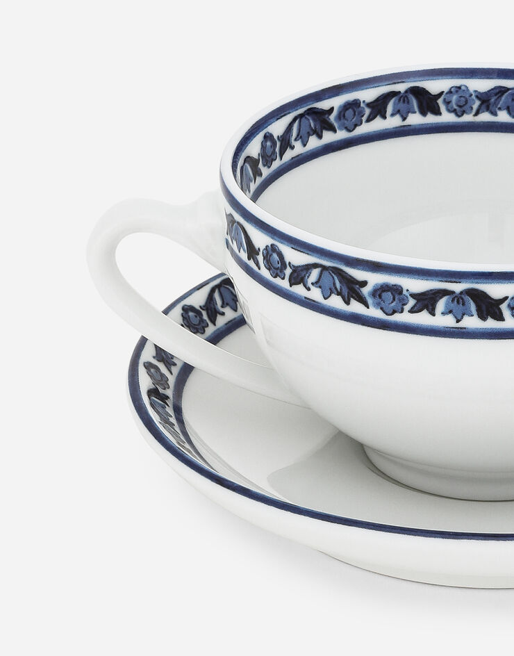 Dolce & Gabbana 2er-Set Teetassen mit Untertasse aus Porzellan Mehrfarbig TC0S13TCALI