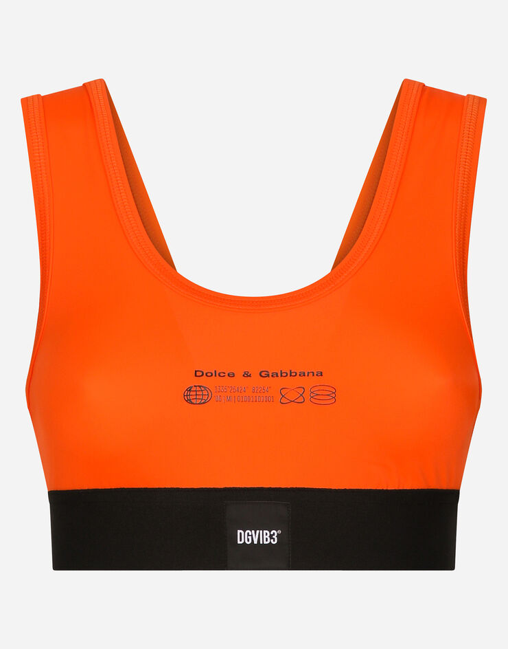 Spandex jersey bralette top DGVIB3 in Orange for Women