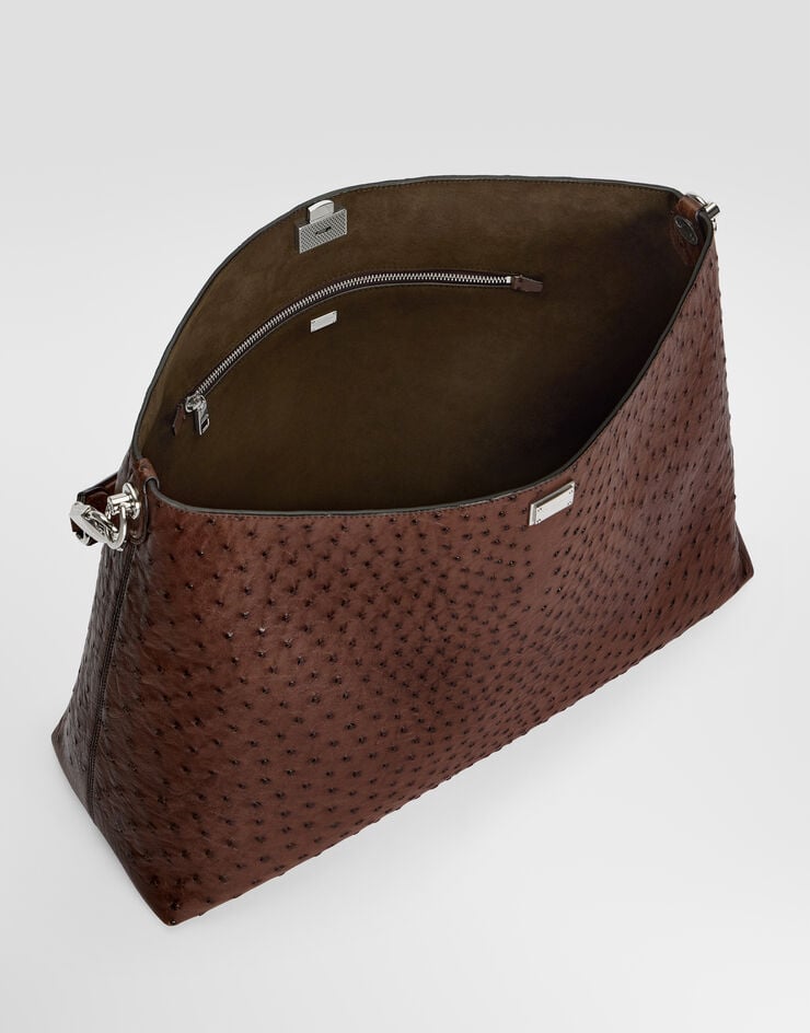 Dolce & Gabbana Vittoria shoulder and crossbody bag in ostrich leather Dolce & Gabbana Vittoria shoulder and crossbody bag in ostrich leather Brown BM2693A8K00