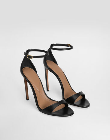 Dolce & Gabbana Sandalia en piel de cabritilla brillante Negro CR1775A5738