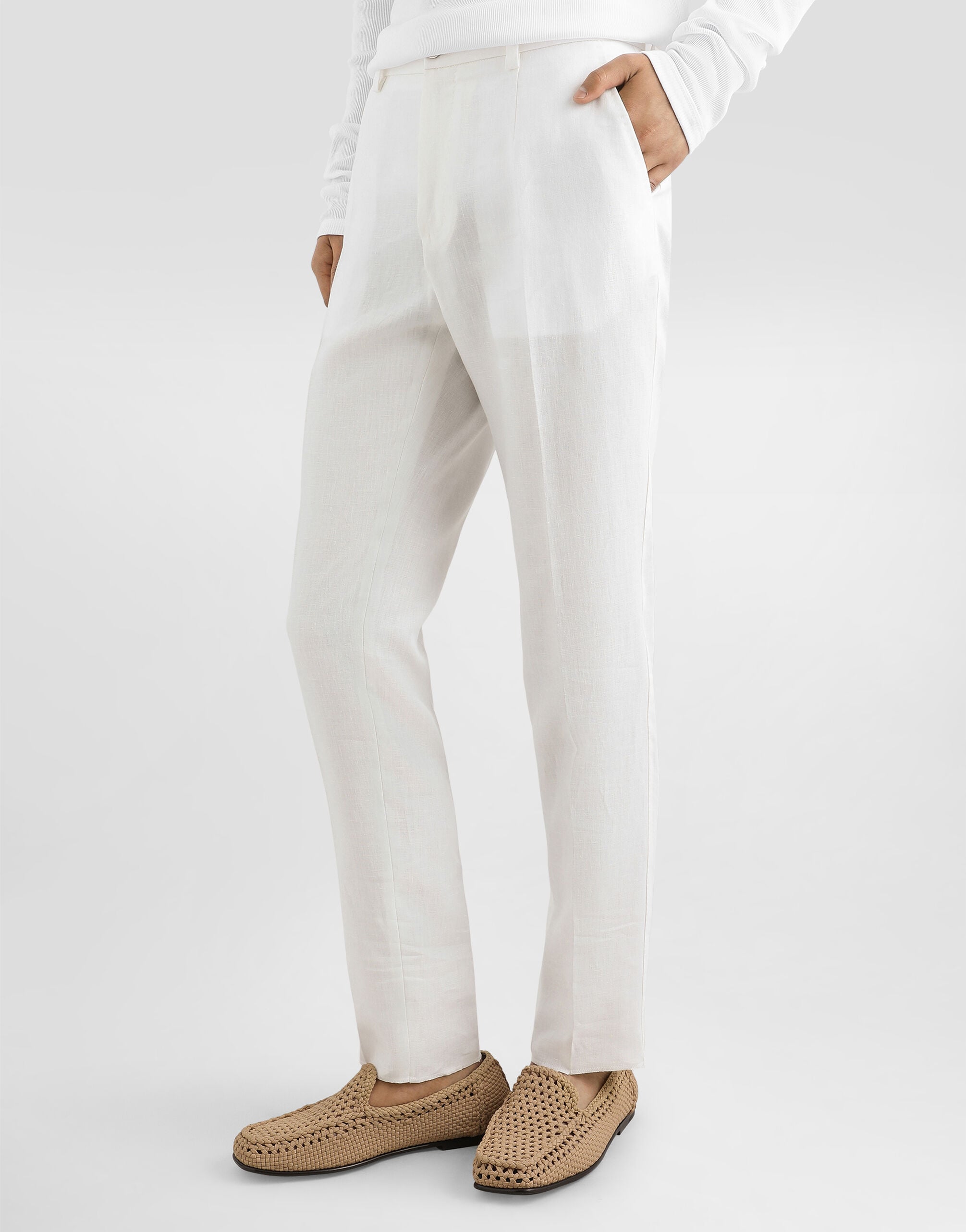 Linen pants in White for Men | Dolce&Gabbana® US