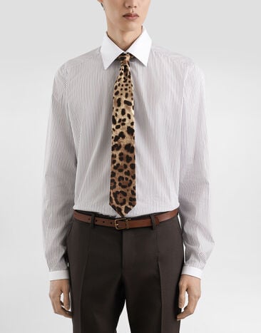 Dolce & Gabbana Leopard-print satin tie Print GT181EFS1GT
