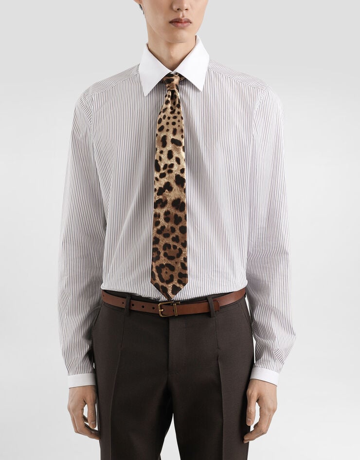 Dolce & Gabbana Leopard-print satin tie Print GT181EFS1GT