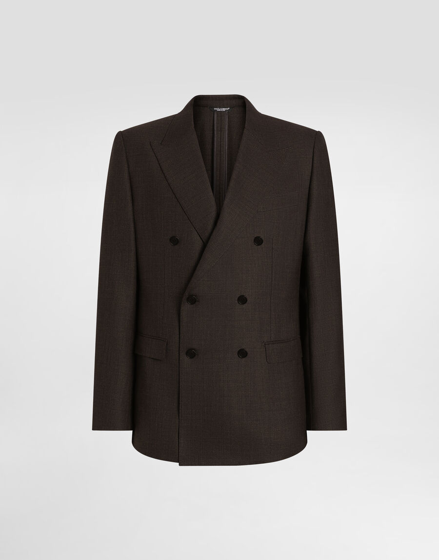 Double-breasted taormina wool jacket