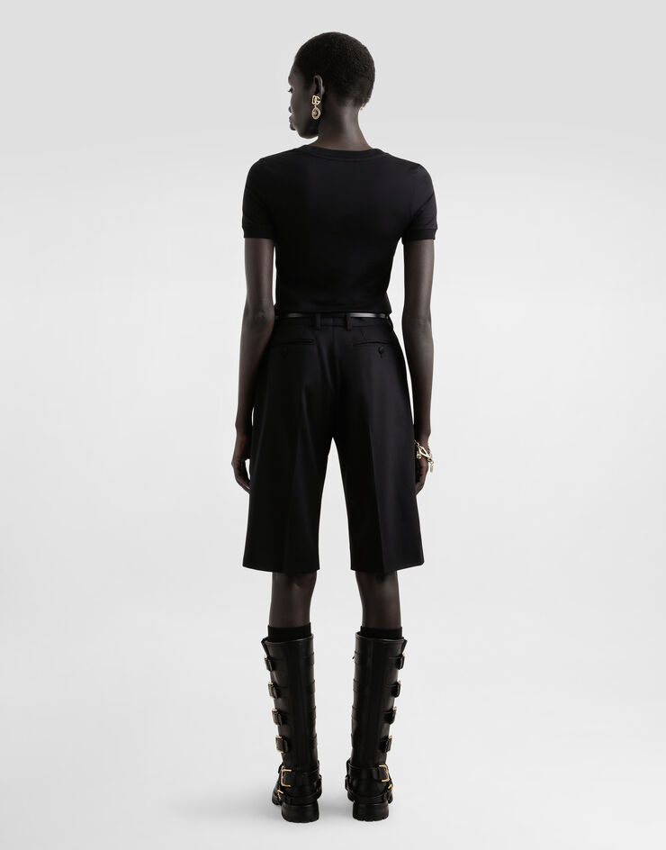 Dolce & Gabbana Bi-stretch wool shorts Black FTC6RTFUBGC