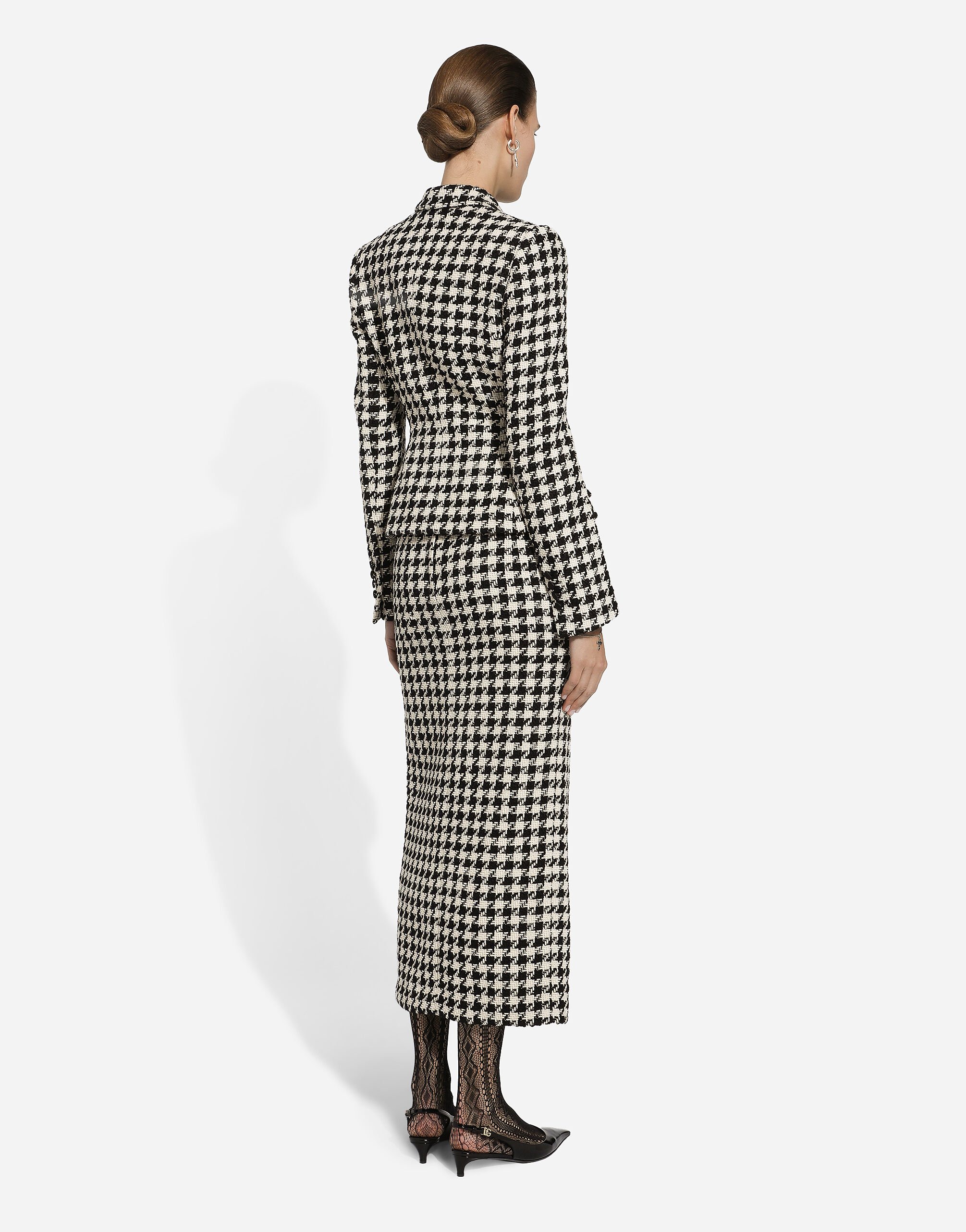 コート DOLCE&GABBANA HOUNDSTOOTH WOOL CHECKED COAT Dolce & Gabbana Houndstooth wool checked coat - Jackets