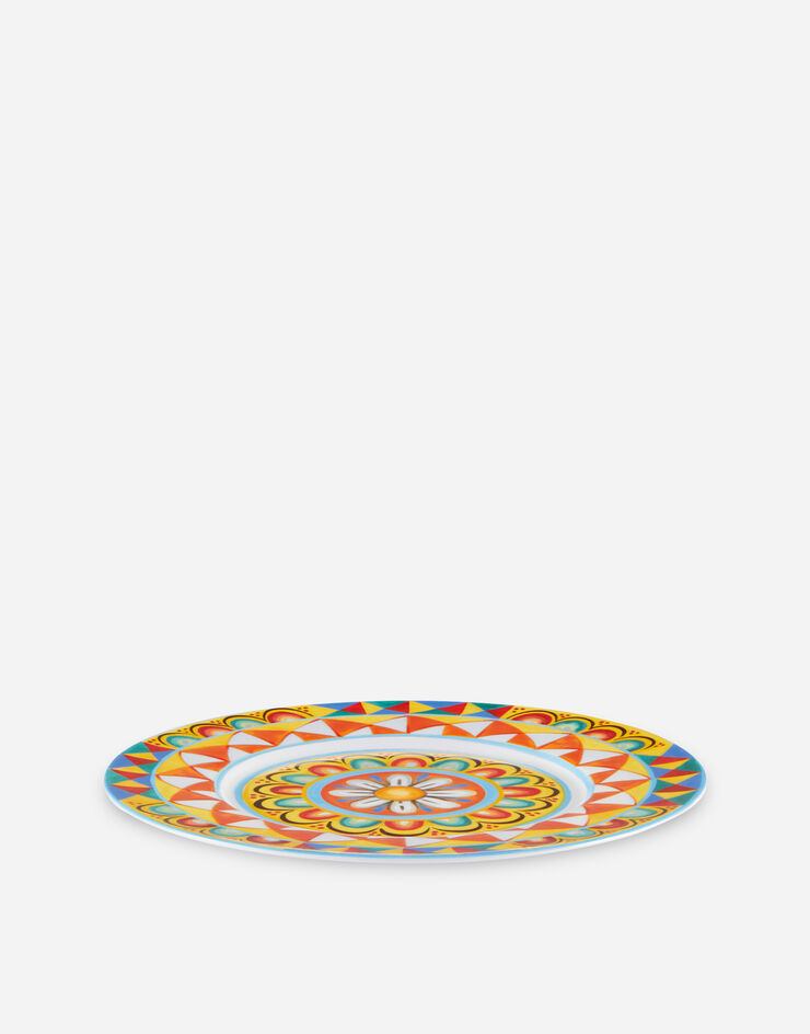 Dolce & Gabbana Set 2 Dinner Plates in Fine Porcelain Multicolor TC0S04TCA02