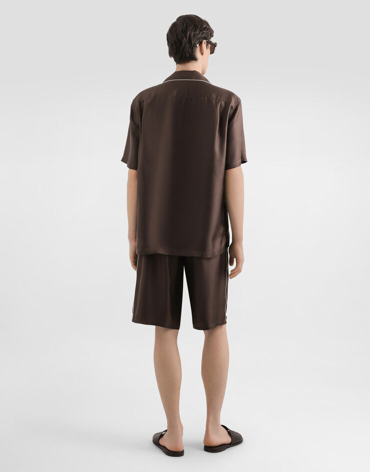 Dolce & Gabbana Silk twill trousers Brown GV5MAZFU10S