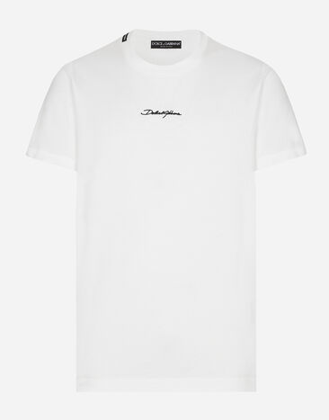 Dolce & Gabbana Cotton T-shirt with logo White G8RN8ZG7P0C