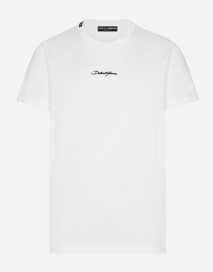 Dolce & Gabbana Cotton T-shirt with logo White G8RN8ZG7P0C
