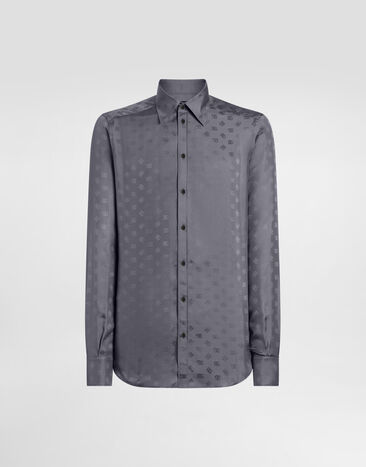 Dolce & Gabbana DG logo martini shirt in jacquard Grey G5MM4TFJ1JY