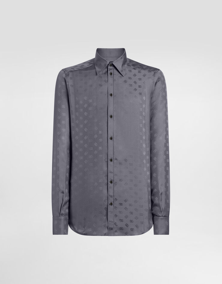 Dolce & Gabbana DG logo martini shirt in jacquard Grey G5MM4TFJ1JY