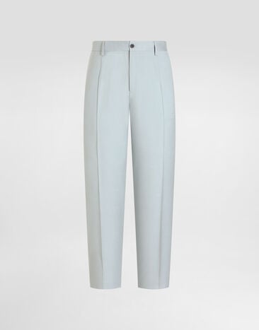 Dolce & Gabbana Shantung viscose trousers Dolce & Gabbana Shantung viscose trousers Azure GP20ATFU9AW