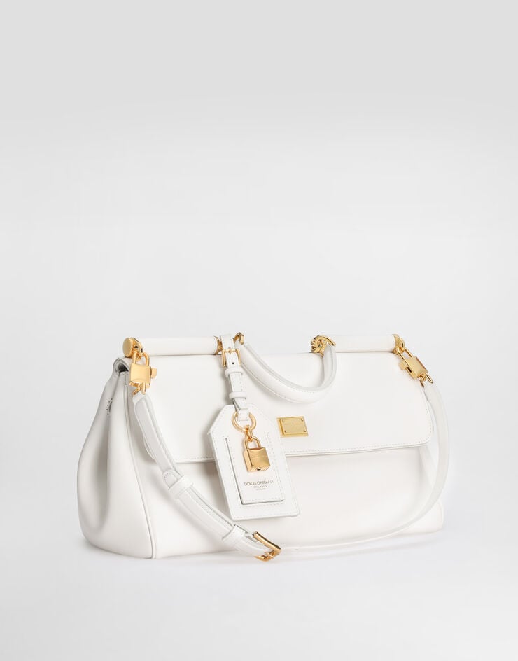 Dolce & Gabbana حقيبة يد My Sicily متوسطة من جلد العجل White BB7782B7321