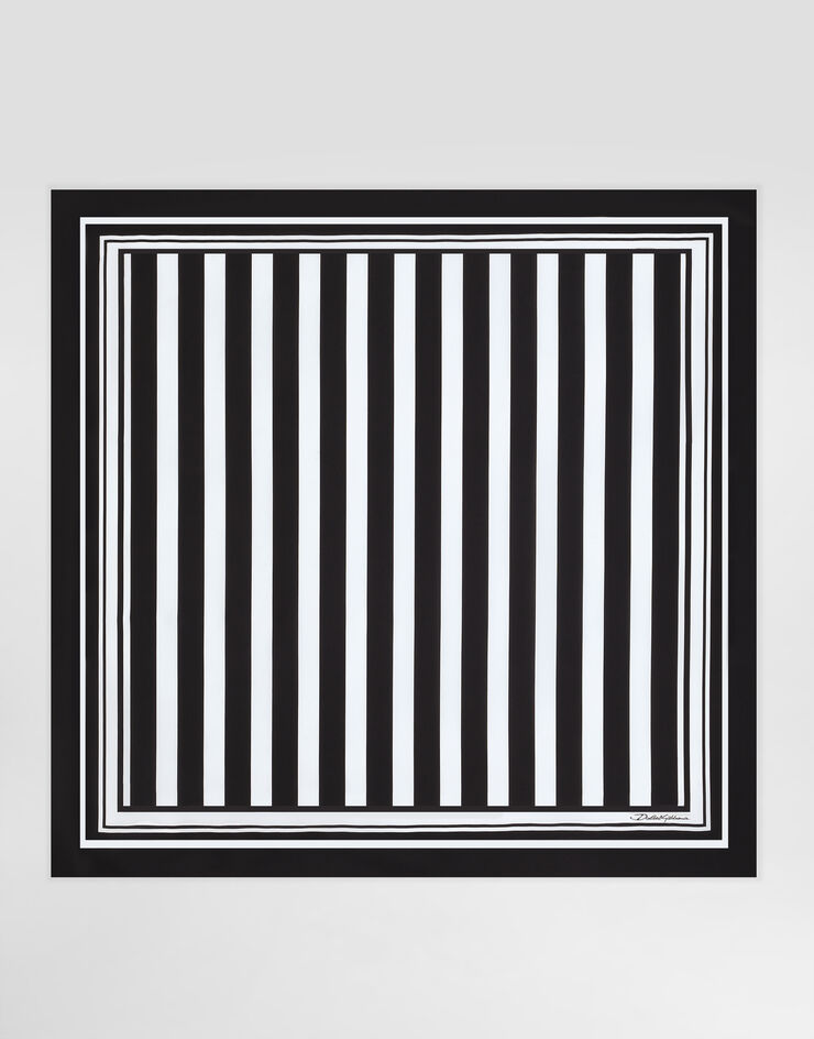 Dolce & Gabbana Striped-print silk twill foulard (90 x 90) Multicolor GQ260EG0WUE