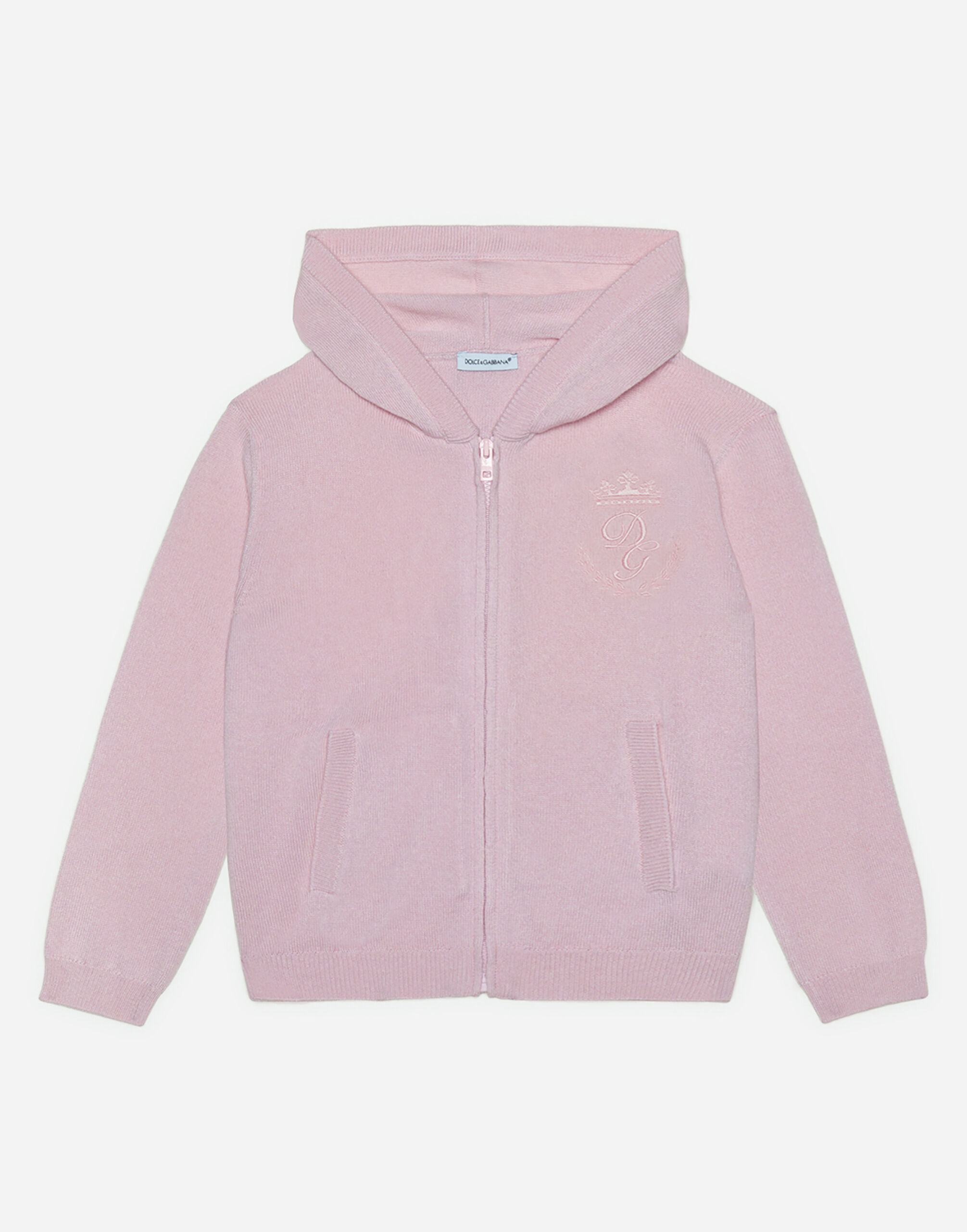 Hooded cashmere sweater with heritage embroidery Dolce Gabbana