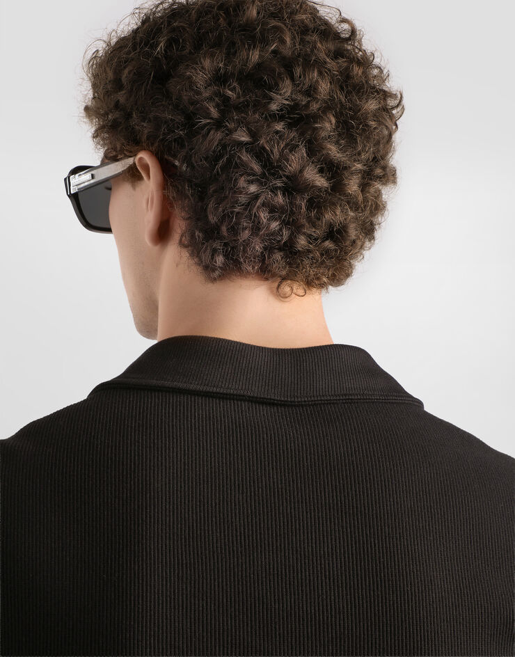 Dolce & Gabbana Cotton interlock polo t-shirt Black G8SR0TFUGFJ