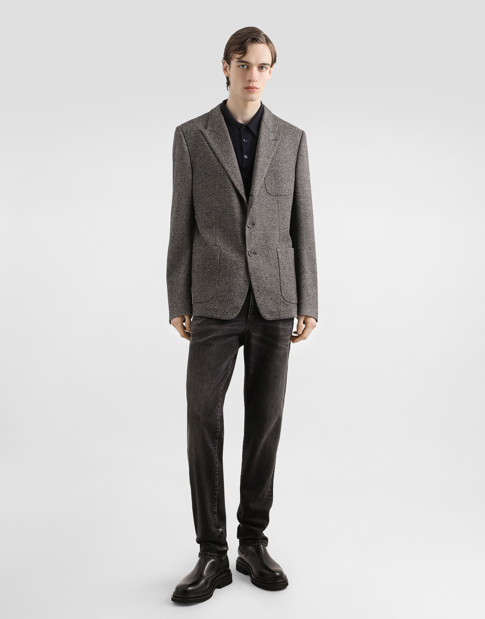 DOLCE&GABBANA ニットポロ Short-sleeved cotton knit polo-shirt in White for Men