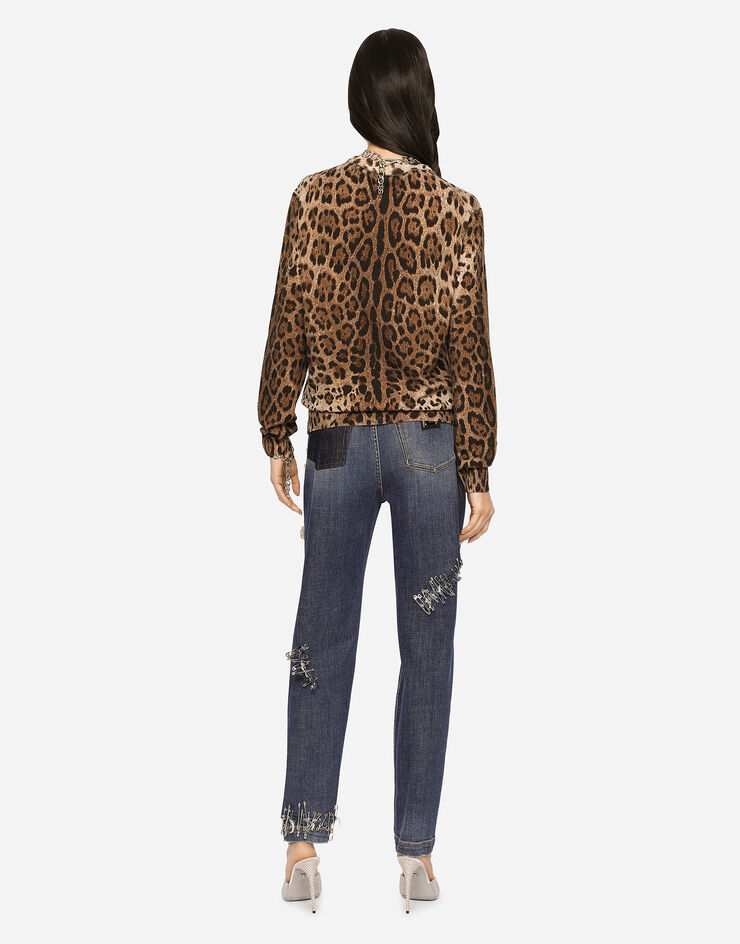 Dolce & Gabbana Leopard-print cashmere sweater Multicolor FX459TJAHGB