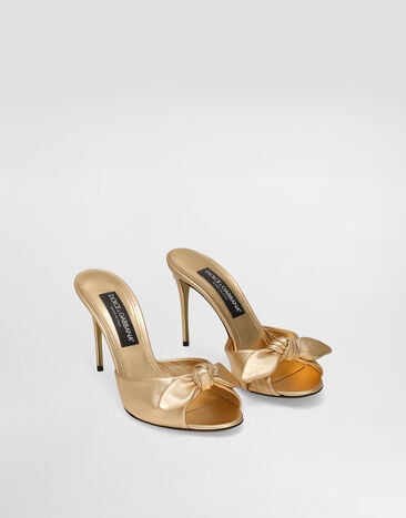 Dolce & Gabbana Sandalia de napa mordoré Dorado CR1750A1016