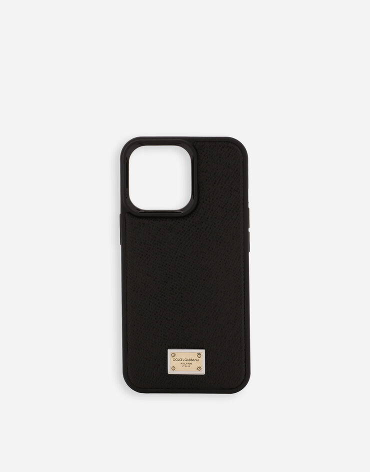 Dolce & Gabbana iPhone 13 Pro 小牛皮手机保护套 黑 BI3135A1001