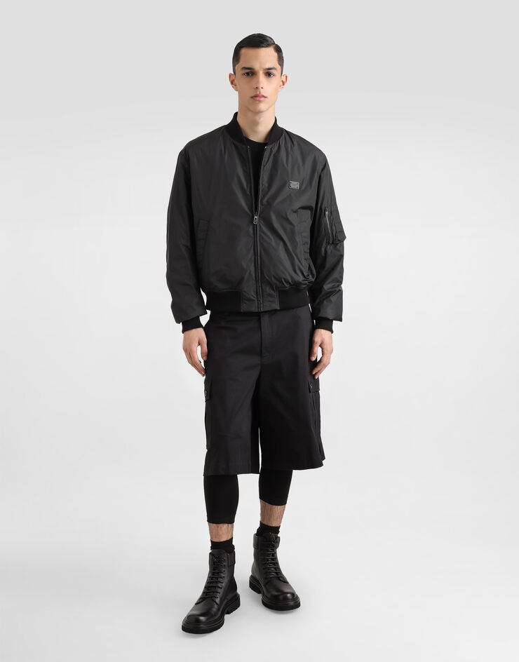 Dolce & Gabbana Padded technical fabric bomber jacket with tag Black G9BNQTGI876
