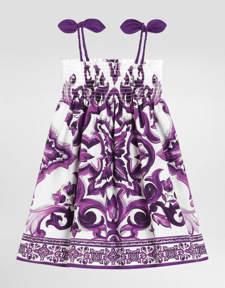 Dolce & Gabbana Majolica-print sleeveless poplin dress Multicolor L54DE0HH5EN